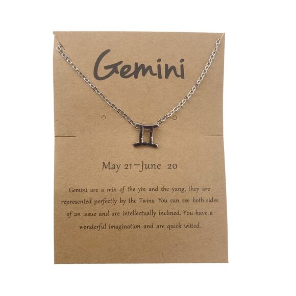 2/$30 Astrology Necklace Gemini Silver Tone Constellation Necklace Gift Simple - Picture 4 of 5